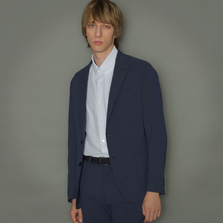 【MACKINTOSH LONDON MEN】 【NEW BRIDGE】ストレッチサッカーセットアップジャケット ネイビー