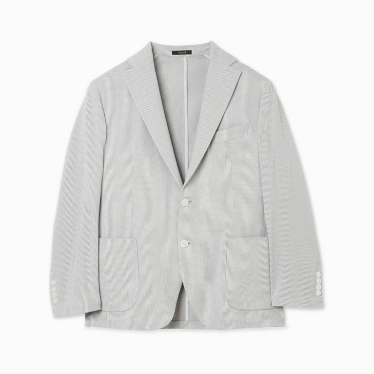 【MACKINTOSH LONDON MEN】 【NEW BRIDGE FLEX JERSEY】ニットサッカージャケット グレー