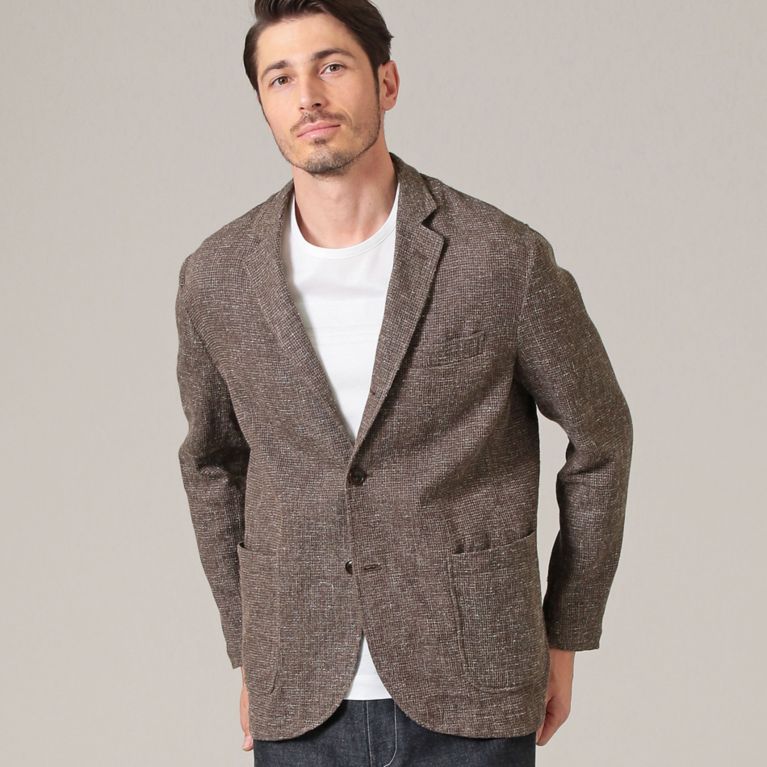 【MACKINTOSH LONDON MEN】 【BOTTOLI】BENEZIAN TWEED フレンチワークジャケット ブラウン