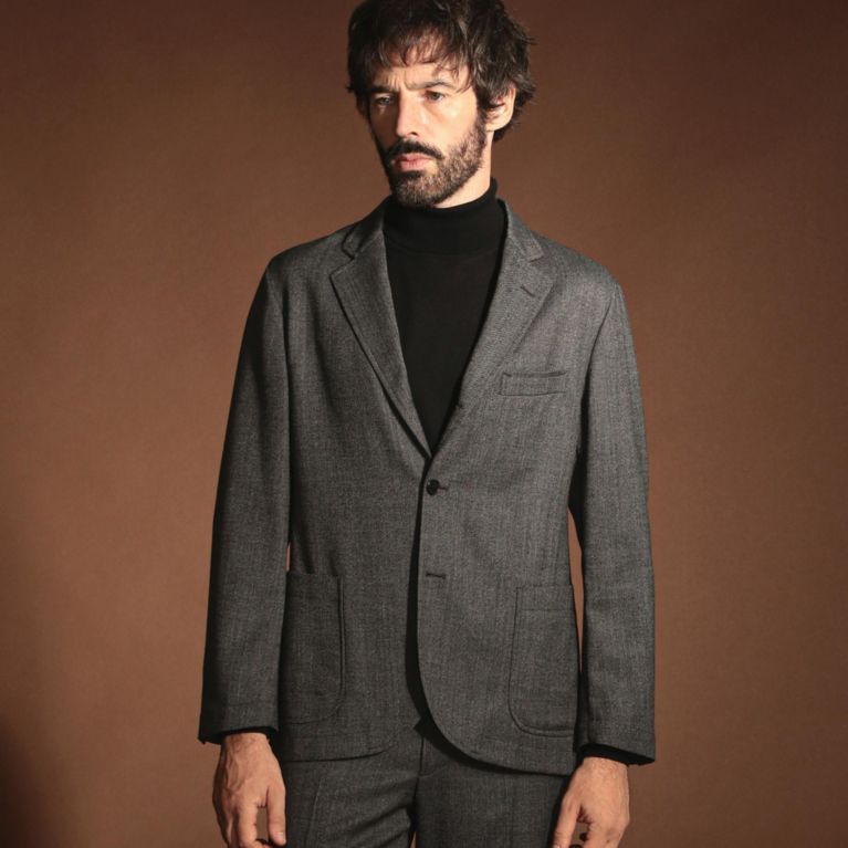 【MACKINTOSH LONDON MEN】 【NEW BRIDGE】【NEW WEATHER WORSTED WOOL】ミルドストレッチジャケット グレー