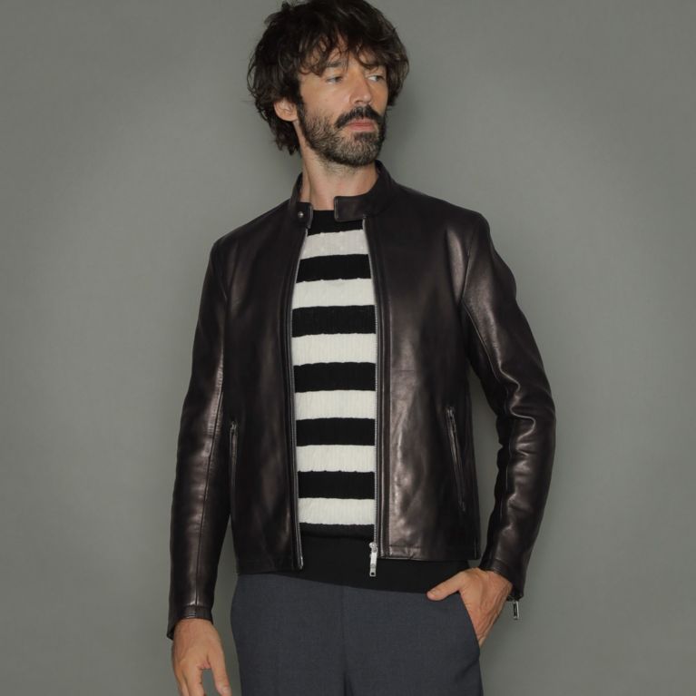 【MACKINTOSH LONDON MEN】 【Weatherproofed Leather】シングルレザーライダース ブラック