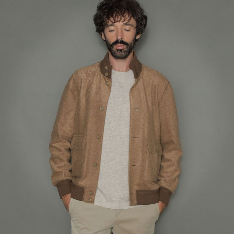 【MACKINTOSH LONDON MEN】 【FLEX JERSEY】スライバーニットアウター ベージュ