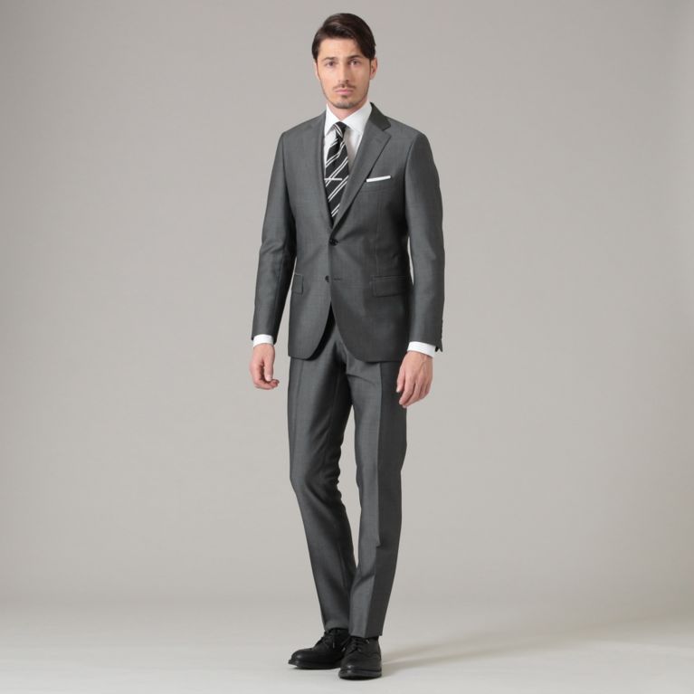 【MACKINTOSH LONDON MEN】 【NEW BRIDGE】【DORMEUIL】LITE TONIK スーツ グレー