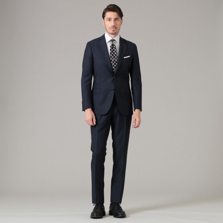 【MACKINTOSH LONDON MEN】 【NEW BRIDGE】【DORMEUIL】LITE TONIK スーツ ネイビー