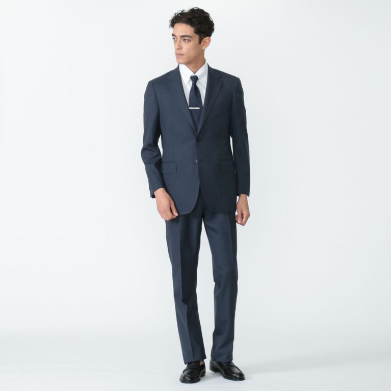 25%OFF！SALE＜三陽商会＞【マッキントッシュ ロンドン メン(MACKINTOSH LONDON MEN)】【OX BRIDGE】ネイビーメランジ無地スーツ ネイビー 送料無料 ＆ 定価 118800円から 29160円値引！