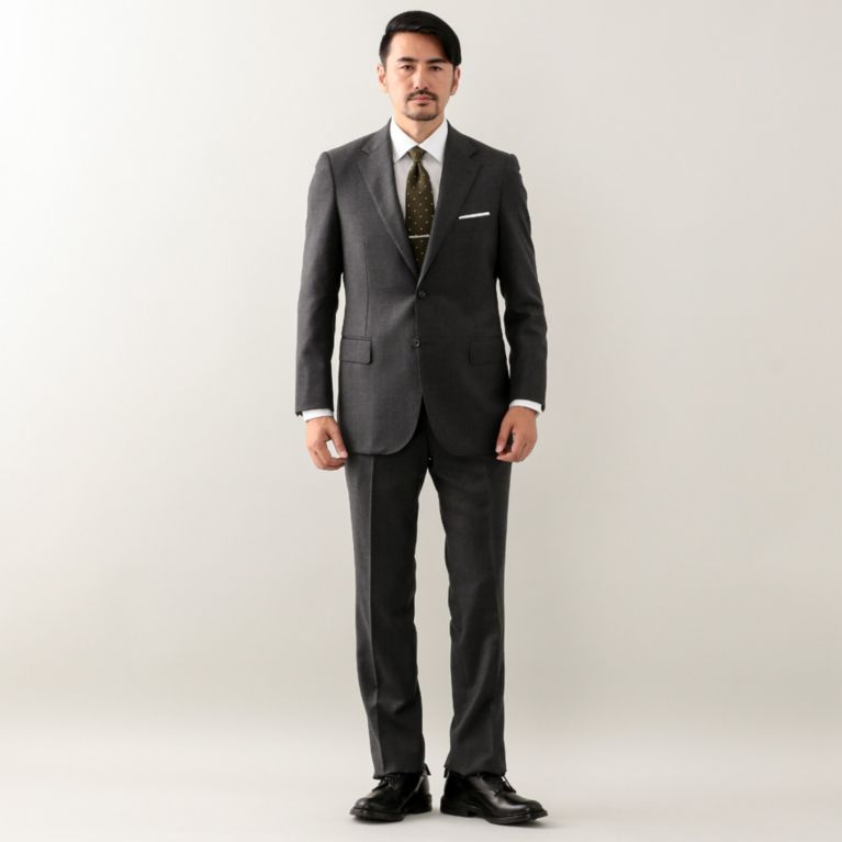 45%OFF！SALE＜三陽商会＞【マッキントッシュ ロンドン メン(MACKINTOSH LONDON MEN)】【OX BRIDGE】杢無地グレースーツ グレー 送料無料 ＆ 定価 140400円から 62640円値引！画像