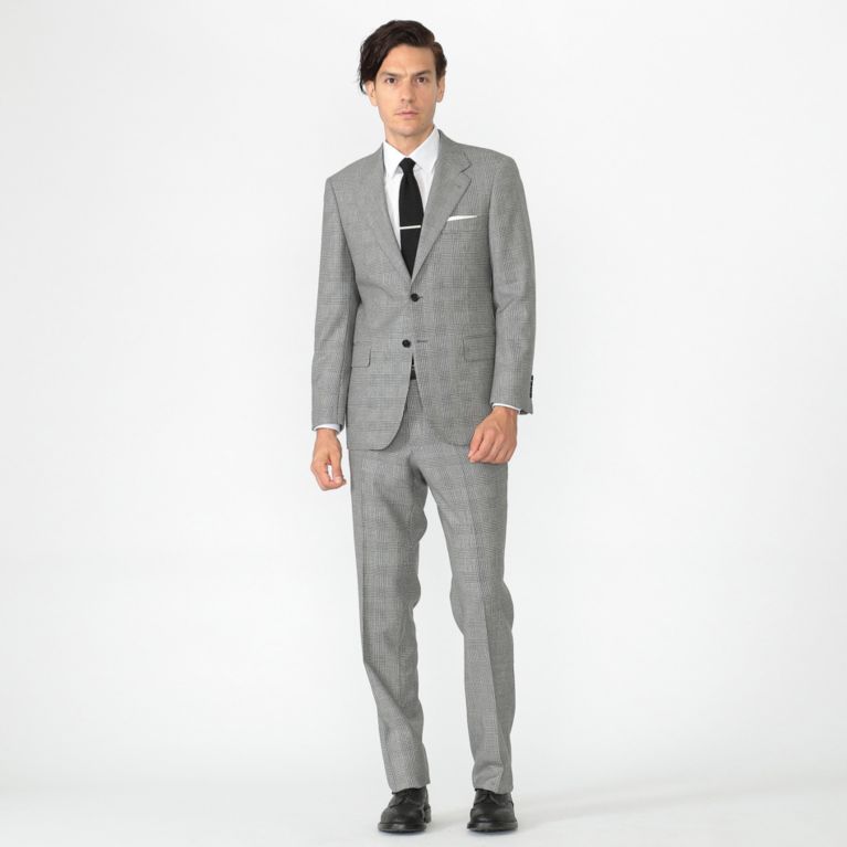 ＜三陽商会＞【マッキントッシュ ロンドン メン(MACKINTOSH LONDON MEN)】【OX BRIDGE】グレンチェックスーツ オフホワイト 送料無料！画像