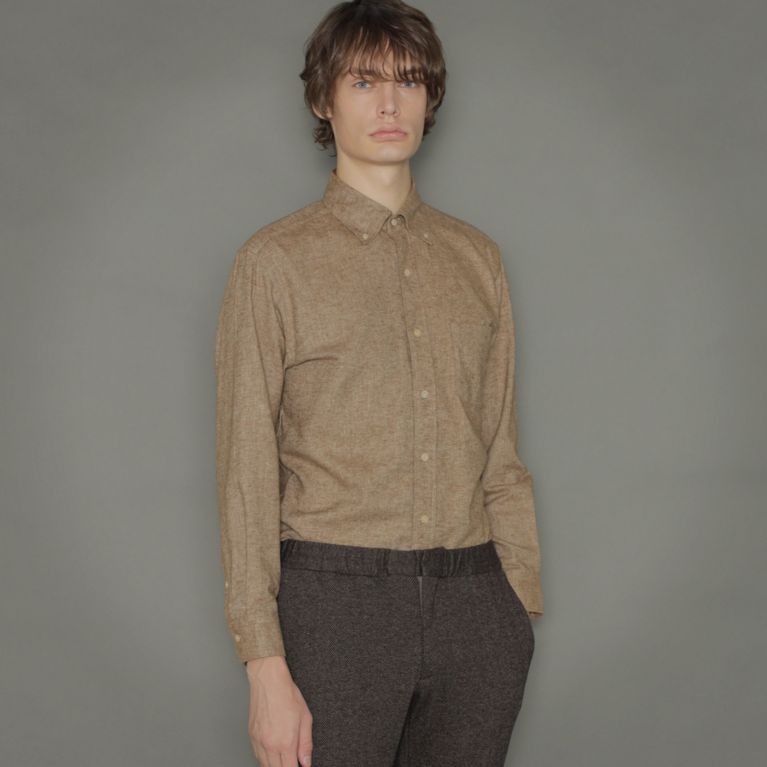 【MACKINTOSH LONDON MEN】 綿カポックネルシャツ ベージュ