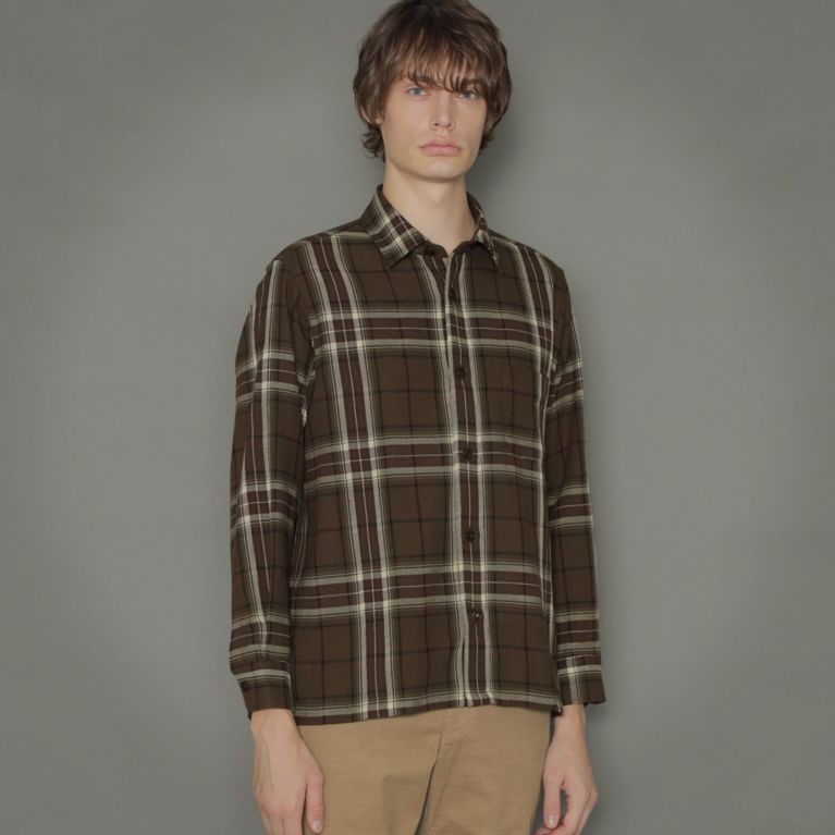 【MACKINTOSH LONDON MEN】 CPOチェックシャツ ブラウン