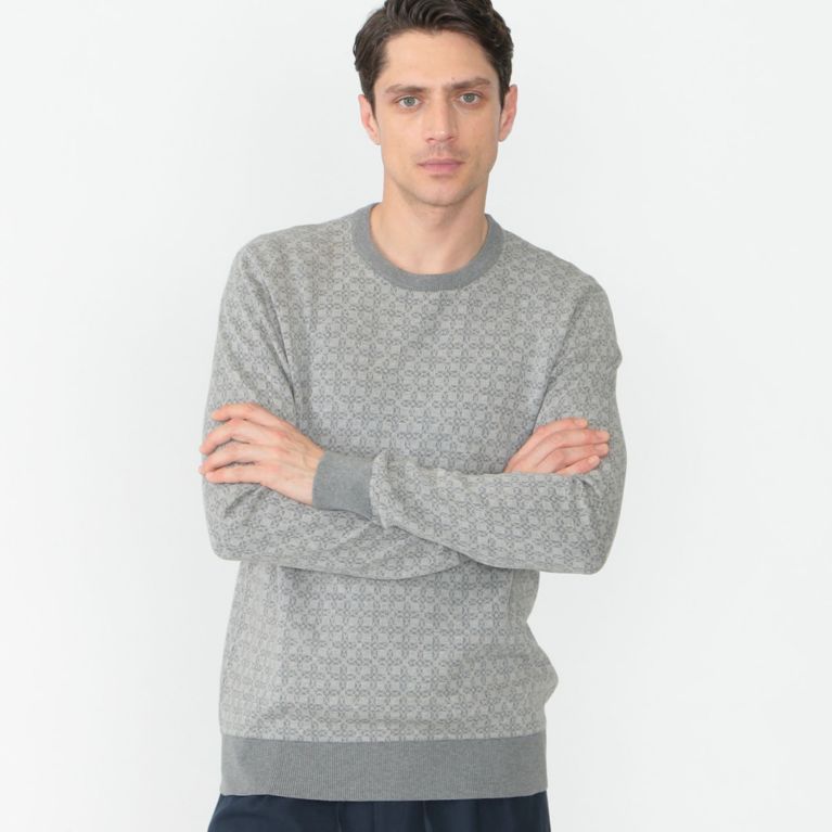 【MACKINTOSH LONDON MEN】 アンドリュージャガードプルオーバーニット グレー