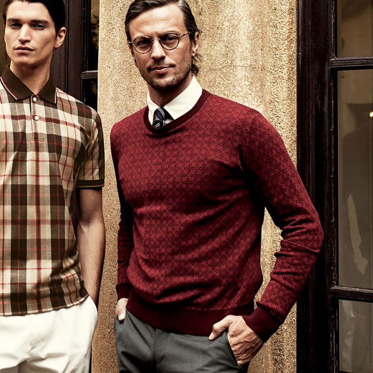 【MACKINTOSH LONDON MEN】 アンドリュージャガードプルオーバーニット レッド