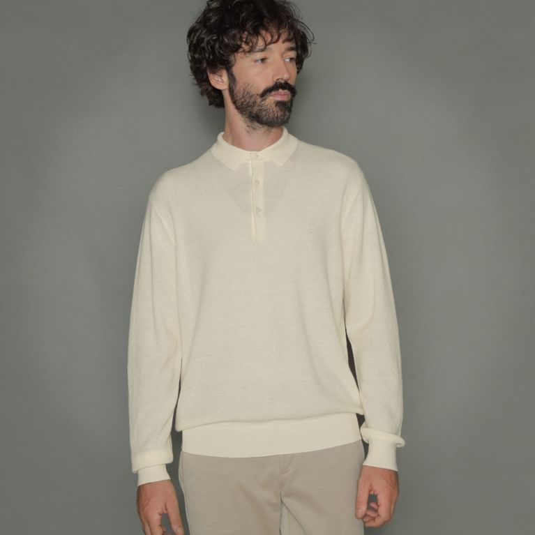 【MACKINTOSH LONDON MEN】 12ゲージリンクスニットポロシャツ ホワイト