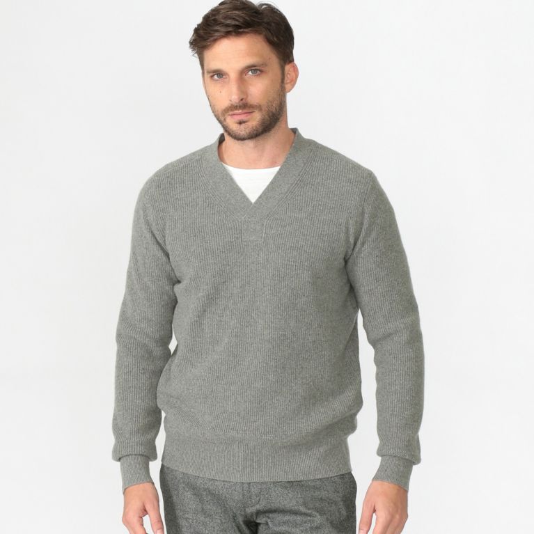 【MACKINTOSH LONDON MEN】 12GGミリタリーニット グレー