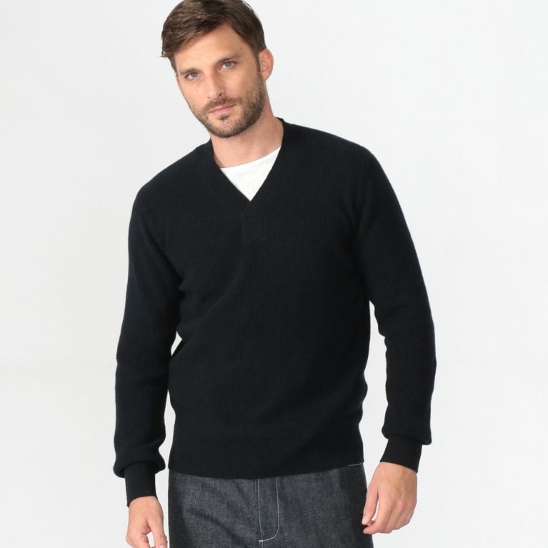 【MACKINTOSH LONDON MEN】 12GGミリタリーニット ネイビー