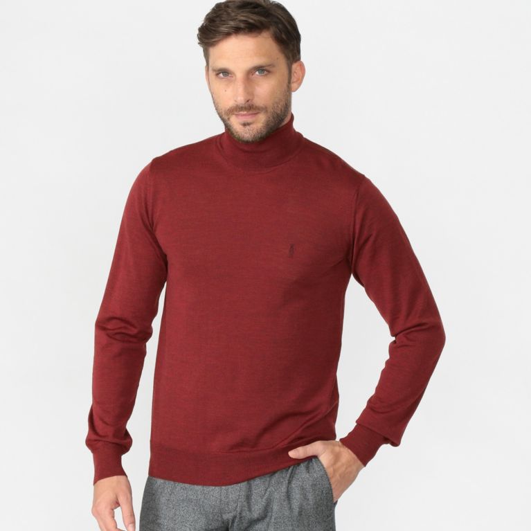 【MACKINTOSH LONDON MEN】 24GGメランジBENTLEYタートルネックニット レッド