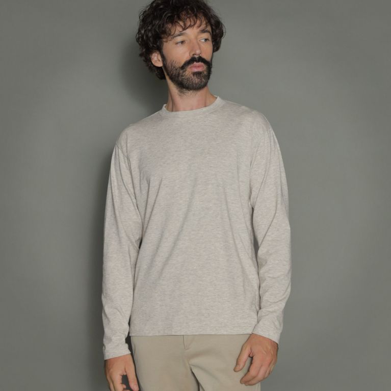 【MACKINTOSH LONDON MEN】 【YAK COTTON JERSEY】ロングスリーブクルーネックシャツ オフホワイト