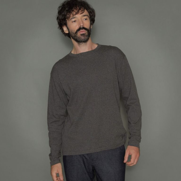 【MACKINTOSH LONDON MEN】 【YAK COTTON JERSEY】ロングスリーブクルーネックシャツ ライトグレー