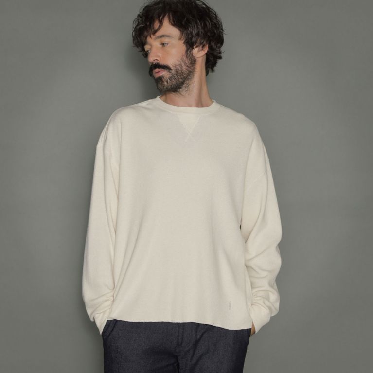 【MACKINTOSH LONDON MEN】 ワッフルロングスリーブクルーネックシャツ ホワイト