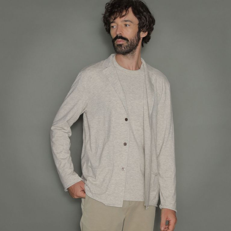 【MACKINTOSH LONDON MEN】 【YAK COTTON JERSEY】カーディガンジャケット オフホワイト