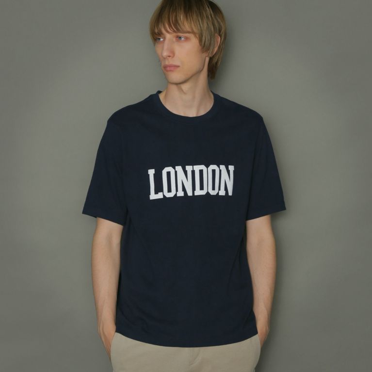 【MACKINTOSH LONDON MEN】 LONDONプリントTシャツ ネイビー