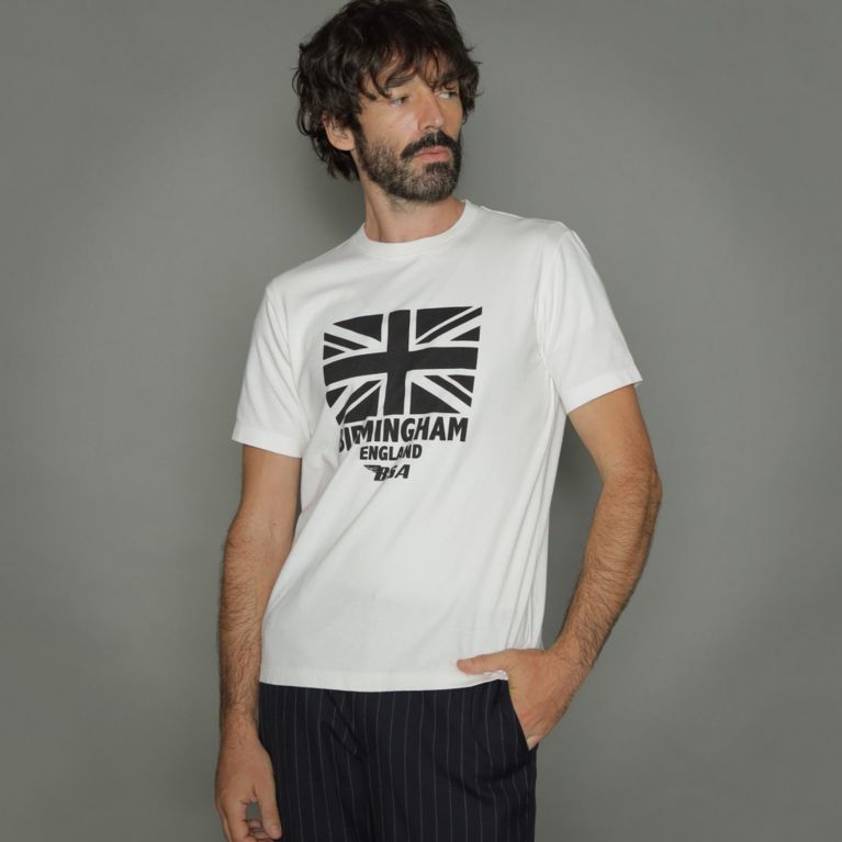 【MACKINTOSH LONDON MEN】 【BSA】ユニオンジャックプリントTシャツ ホワイト