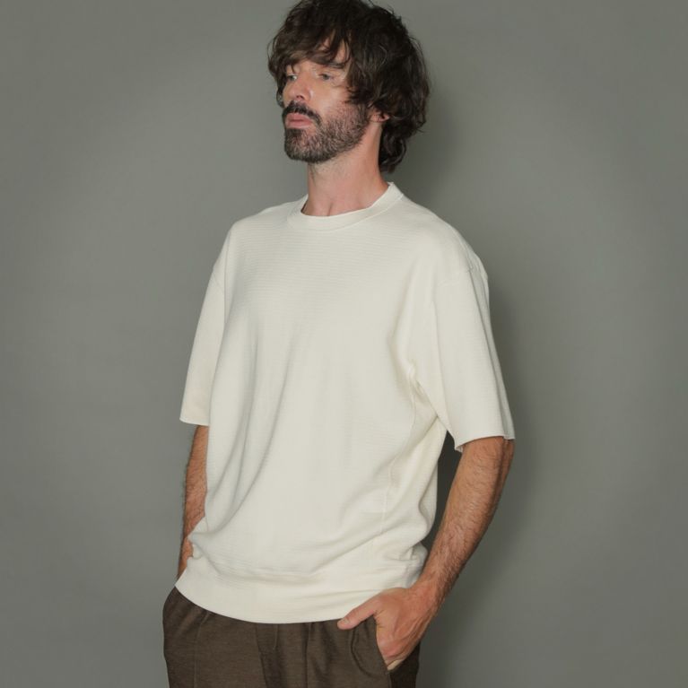 【MACKINTOSH LONDON MEN】 ワッフルクルーネックTシャツ ホワイト