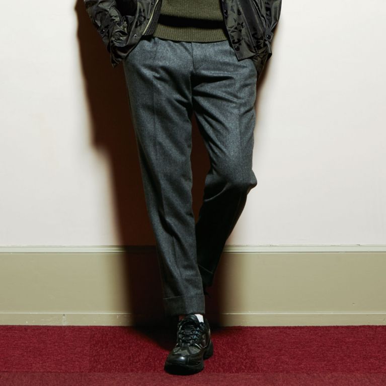 【MACKINTOSH LONDON MEN】 フランネルトラウザーズ グレー