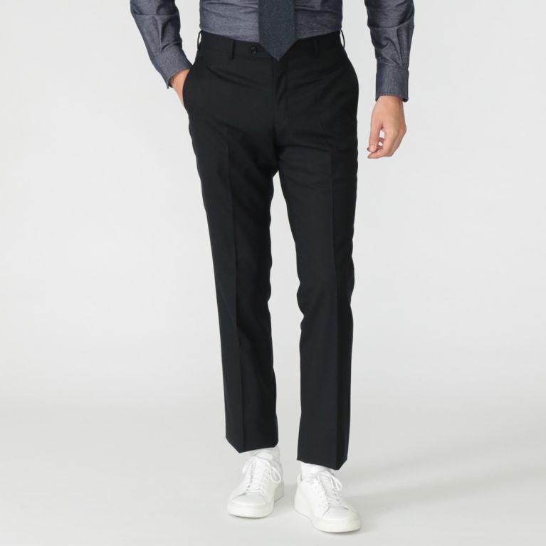 【MACKINTOSH LONDON MEN】 【NEW BRIDGE】WEATHER WORSTED WOOL無地セットアップトラウザーズ ネイビー