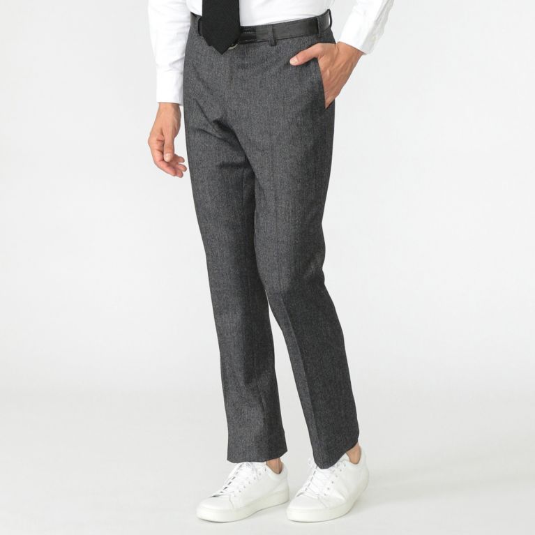 【MACKINTOSH LONDON MEN】 ノープリーツ 2WAYストレッチ無地トラウザーズ グレー