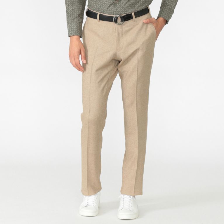 【MACKINTOSH LONDON MEN】 ノープリーツ 2WAYストレッチ無地トラウザーズ ベージュ