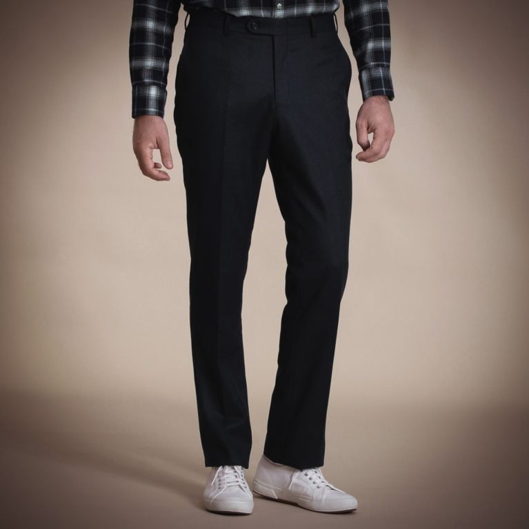 【MACKINTOSH LONDON MEN】 サキソニー無地スラックス ネイビー