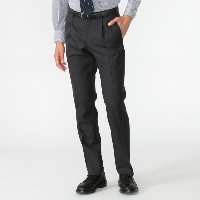 【MACKINTOSH LONDON MEN】 1アウトプリーツ ウールトップサキソニートラウザーズ グレー