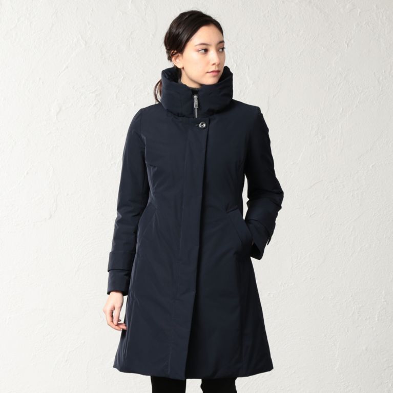 【サンヨー コート ウィメン(SANYO COAT WOMEN)】スタンドカラーダウンコート ネイビー 送料無料！