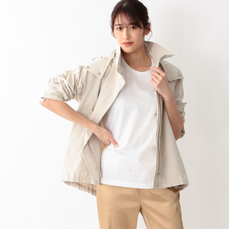 【SANYOCOAT WOMEN】 フーデッドショートコート オフホワイト