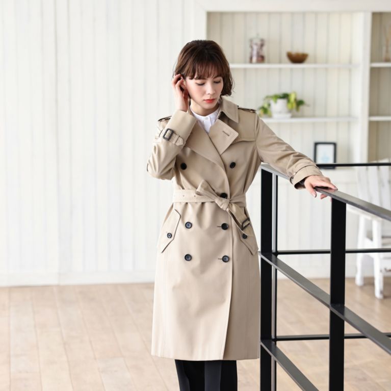 100年コート ダブルトレンチコート 三陽格子 トレンチコート Sanyocoat Women サンヨーコート ウィメン のレディースファッション通販 三陽商会