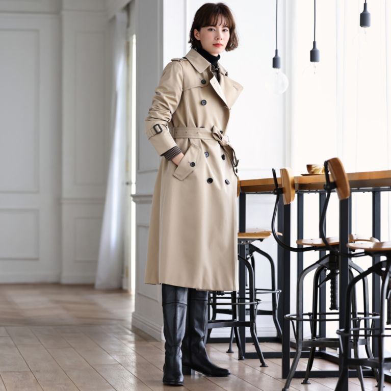 100年コート ダブルトレンチロングコート 三陽格子 トレンチコート Sanyocoat Women サンヨーコート ウィメン のレディース ファッション通販 三陽商会