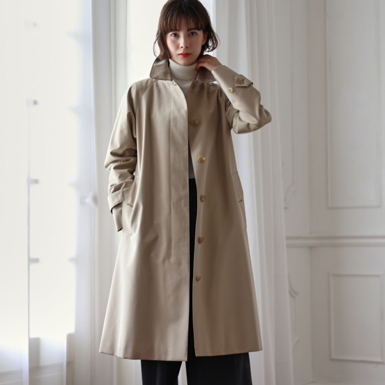 【SANYOCOAT WOMEN】 ＜100年コート＞クラシックバルマカーンコート(三陽格子) ベージュ