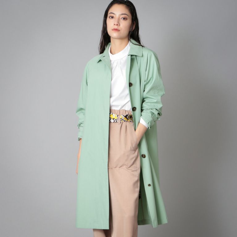 【SANYOCOAT WOMEN】 オーガニックコットン バルマカーンコート グリーン