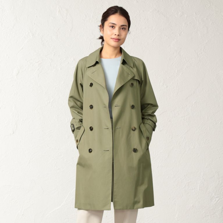 【サンヨー コート ウィメン(SANYO COAT WOMEN)】ベンタイルOXダブルトレンチコート グリーン 送料無料！