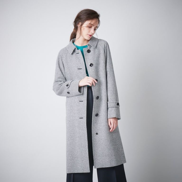 【SANYOCOAT WOMEN】 ＜Rain Wool＞カシミヤ混バルマカーンコート モノトーン