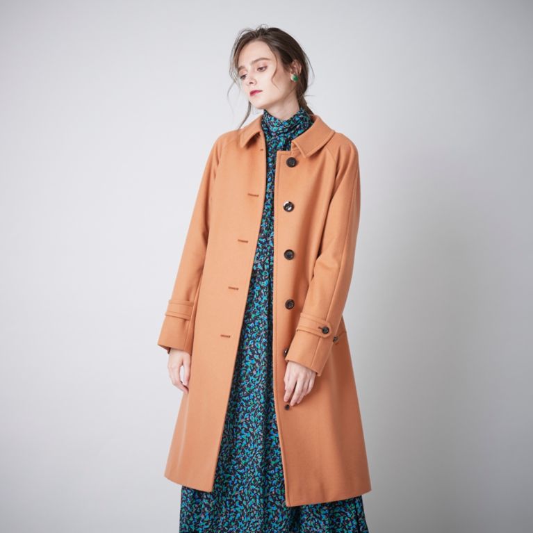 【SANYOCOAT WOMEN】 ＜Rain Wool＞カシミヤ混バルマカーンコート レンガ