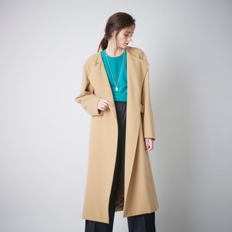アンゴラ混 カラーレス ラップコート ウールコート Sanyocoat Women サンヨーコート ウィメン のレディースファッション通販 三陽商会
