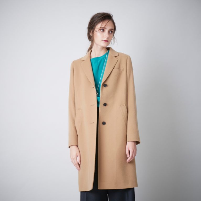 【SANYOCOAT WOMEN】 ＜Rain Wool＞チェスターコート キャメル