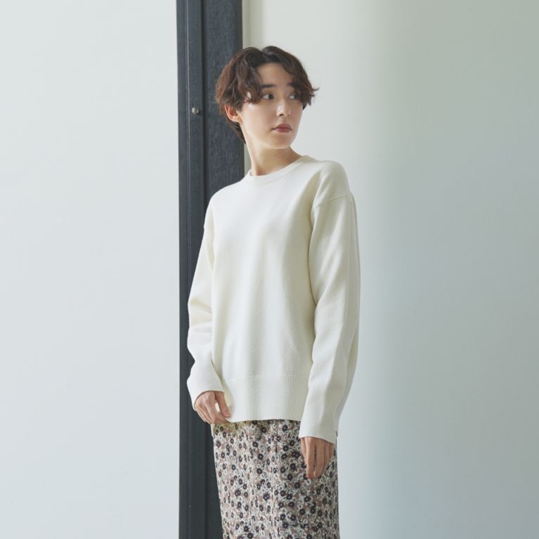 【S.ESSENTIALS】 育てるカシミヤニット オフホワイト