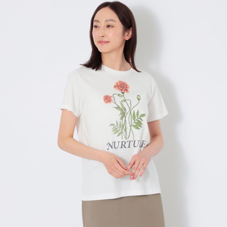 Aiko Fukudaコラボ プリントtシャツ Tシャツ カットソー S Essentials エス エッセンシャルズ のファッション通販 三陽商会