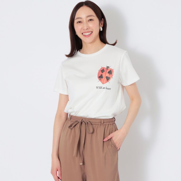 Aiko Fukudaコラボ プリントtシャツ Tシャツ カットソー S Essentials エス エッセンシャルズ のファッション通販 三陽商会