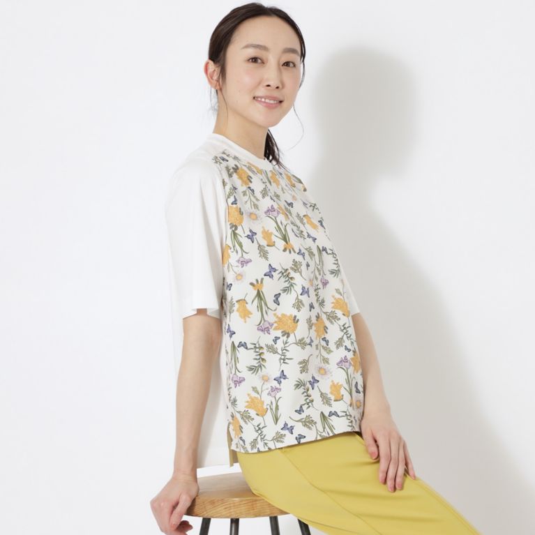 Aiko Fukudaコラボ Mimosa トップス Tシャツ カットソー S Essentials エス エッセンシャルズ のファッション通販 三陽商会