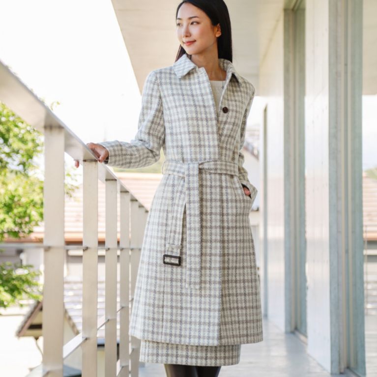 ミックスバスケット 無地 チェック コート ウールコート Paul Stuart Women ポール スチュアート ウィメン のレディース ファッション通販 三陽商会