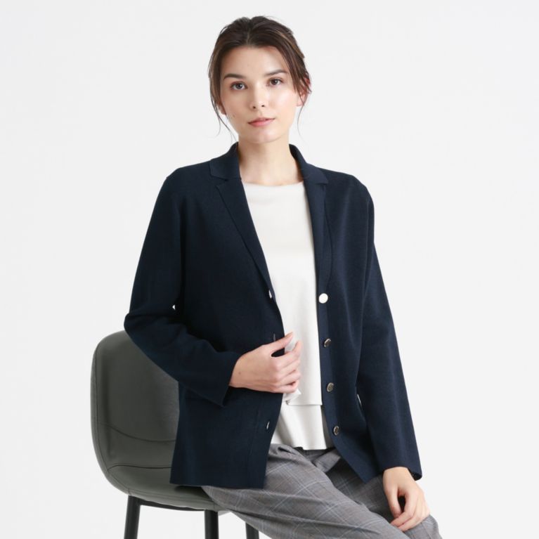 ペーパーミラノ ニットジャケット ウォッシャブル テーラードジャケット Paul Stuart Women ポール スチュアート ウィメン のレディースファッション通販 三陽商会