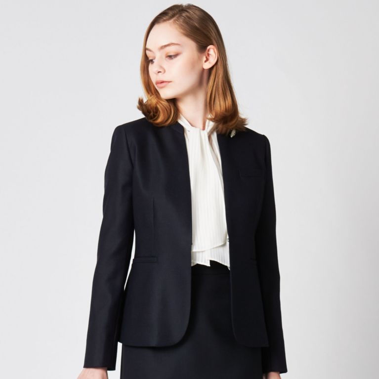 ドビーダイヤパー ジャケット ノーカラージャケット Paul Stuart Women ポール スチュアート ウィメン のレディース ファッション通販 三陽商会